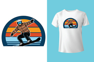 t shirt design my skis are calling and i must go with snow goggles and ski board vintage illustration