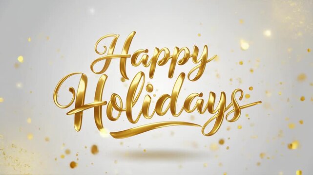 Happy holidays lettering animation forming through graceful brush strokes elegant festive calligraphy celebration design