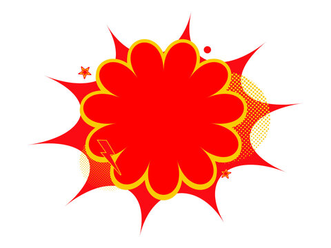 Red flower explosion isolated on transparent background