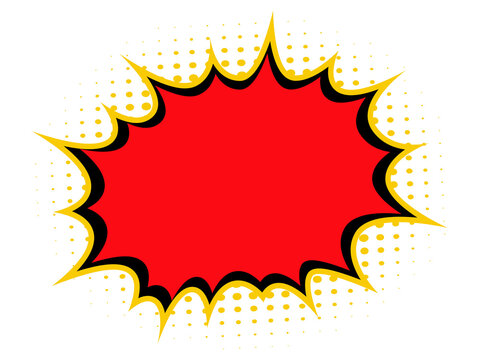 Dynamic red explosion isolated on transparent background