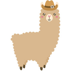 Alpaca with cowboy hat 