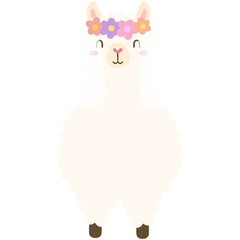 Alpaca with flower head decoration 