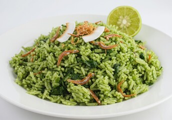 nasi ulam mixed herb rice with shredded