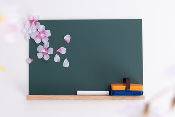 黒板と桜