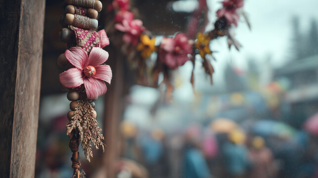 Vibrant Panagbenga Festival in Baguio City, Luzon, Philippines Celebrations with Colorful Flowers and Decorations