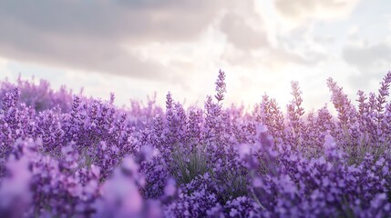 Lavender Field at Sunrise: A Peaceful and Serene Landscape
