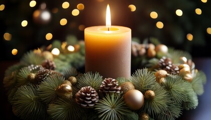 The First Candle On The Advent Wreath