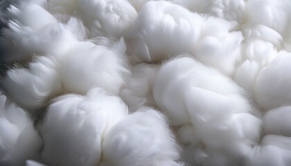 Close Up Of White Fluffy Cotton Background Abstract Luxury Wadding Cloud Texture Generative Ai