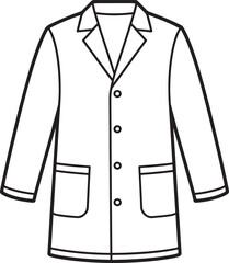 Line Drawing of a Classic Business Jacket with Pockets