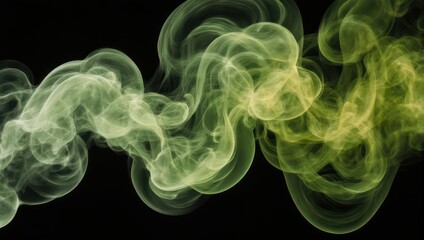 Ethereal Green Smoke Swirls Against a Dark Backdrop.