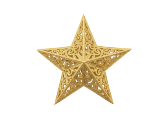 golden ornate star with filigree pattern