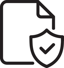 Secure Document Protection Icon with Shield and Checkmark