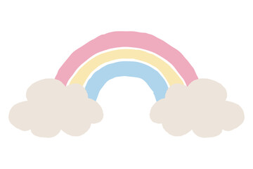 ふんわり春色 卒園・入園シリーズ｜やさしい虹のイラスト素材
Soft Spring Pastel Graduation & Entrance Series &ndash; Rainbow Illustration