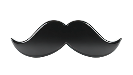 Glossy black handlebar mustache