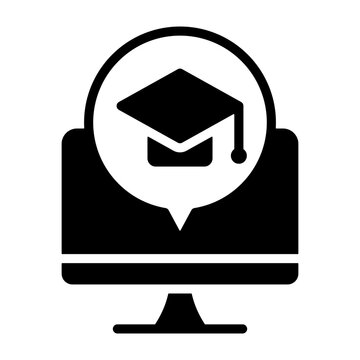 E-Learning Icon - Solid Black