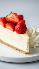 Strawberry Cheesecake Slice in Professional Commercial Food Photography