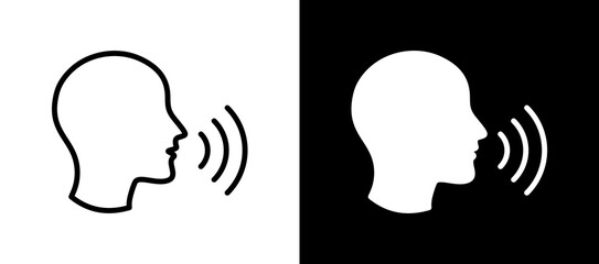 Speaking whiteblack icon © Littlestar23