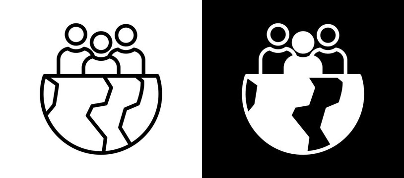 Diversity whiteblack icon