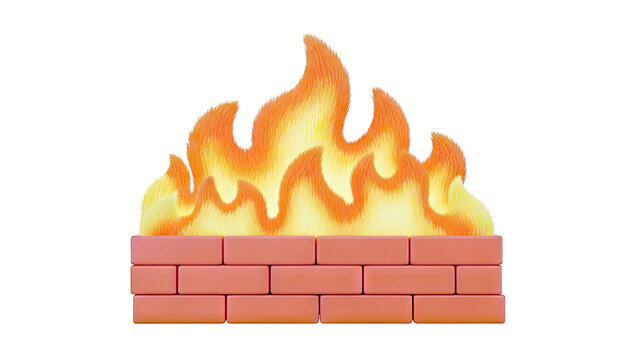 Brick Wall on Fire