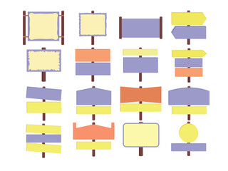 Blank empty board placard for information or decoration mockup bundle