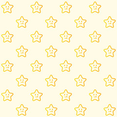 Cute Star Character Vector Seamless Pattern