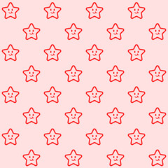 Cute Star Character Vector Seamless Pattern