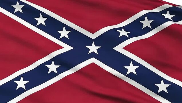 Confederate flag waving in the wind