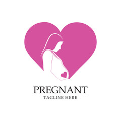 Obraz premium Pregnancy Logo Design Vector Template, pregnancy logo design ideas inspiration