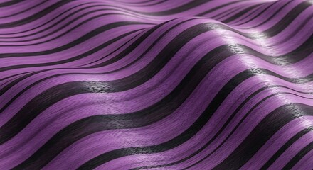 Abstract purple and black striped wave pattern with subtle reflections.