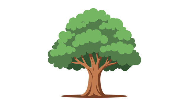 Illustration of a Green Tree with Trunk.