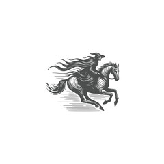 Ghost riding horse logo template