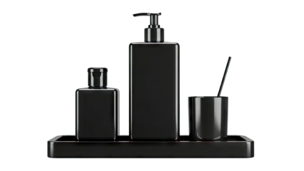 Sleek Black Bathroom Accessory Set