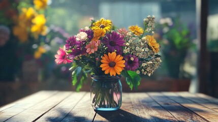 Vibrant Wildflower Bouquet in a Terracotta Pot, Perfect for Spring