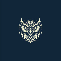Night owl head logo icon template