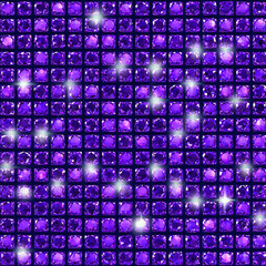 a seamless pattern of a purple gemstone grid with sparkles.