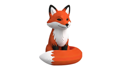 Layered Paper Fox Sculpture