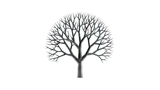 Stylized Black Tree Silhouette - Powered by Adobe