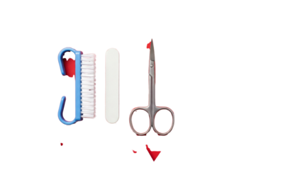 Nail Care Tools: Cuticle Scissors, Nail Brush, and File