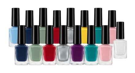 Collection of Colorful Nail Polish Bottles