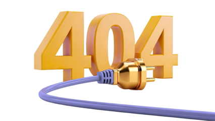 3D Render: "404 Error" with a disconnected plug