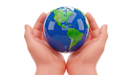 Hands holding planet Earth