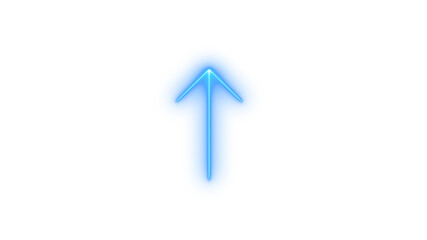 Glowing neon upward arrow icon isolated on transparent background. Upload sign. Directional symbol. Progress indicator. Scroll up button. UI element. © mominulim