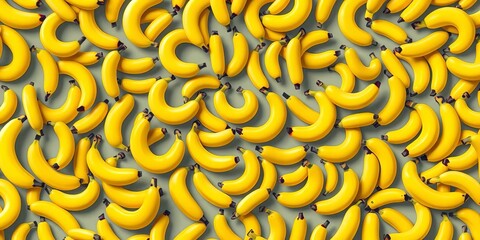 Infinite repeating pattern of bananas, various sizes and orientations,  tropical,  repeating element
