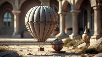 Hot Air Balloon Adventure Drifting Across Open Sky and Natural Landscapes, Capturing Freedom, Tranquility, and the Beauty of Aerial Travel Experiences