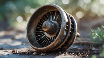 Old Aged Air Diffuser Displaying Patina Texture and Classic Design, Creating a Soothing Aromatherapy Experience with Retro Interior Decorative Appeal