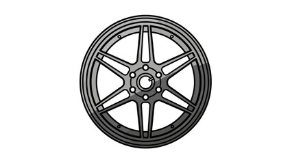 Fototapeta premium Modern alloy car wheel with six spokes