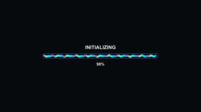 Animation shows a progress bar indicating the initializing status at 0 percent. It suggests an upcoming video stream or content creation activity for viewers.