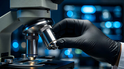 Quantum computing hardware development with scientist's hand on control panel - future technology and R&D