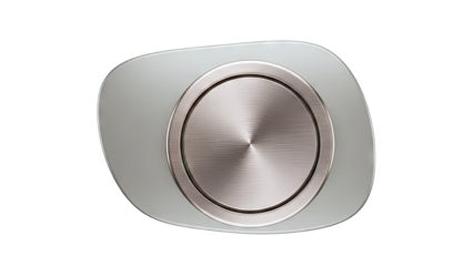 Brushed Rose Gold Circular Design Element on Beige Background