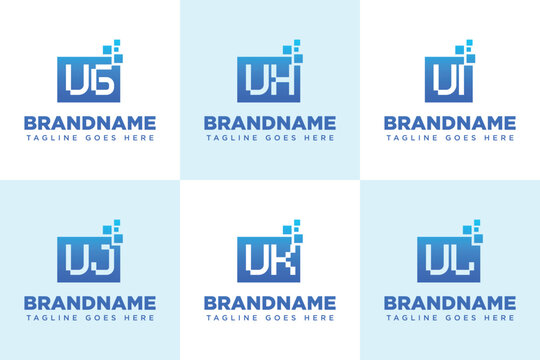 Letters UG UH UI UJ UK UL Data Tech Logo, symbolizing data, innovation, and digital solutions